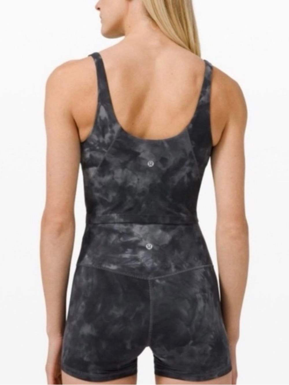 lululemon athletica Black Tie-Dye Tank Romper